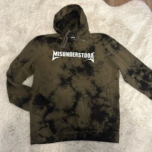 Entree Misunderstood Tie Dye Graphic Hoodie Sweatshirt